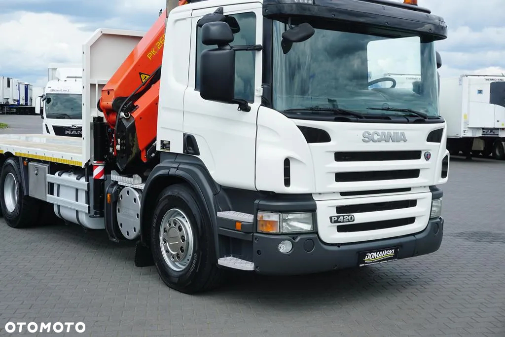 Scania / P 420  / 8 X 4 / TRIDEM / SKRZYNIOWY + HDS / PALFINGER PK 26002 /  WYS. 12 M / DŁ. 8 M - 21