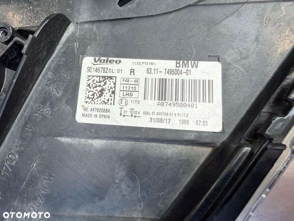 LAMPA PRAWA BMW X1 F48 LED ORYGINAŁ CAŁA NIE NAPRAWIANA - 3