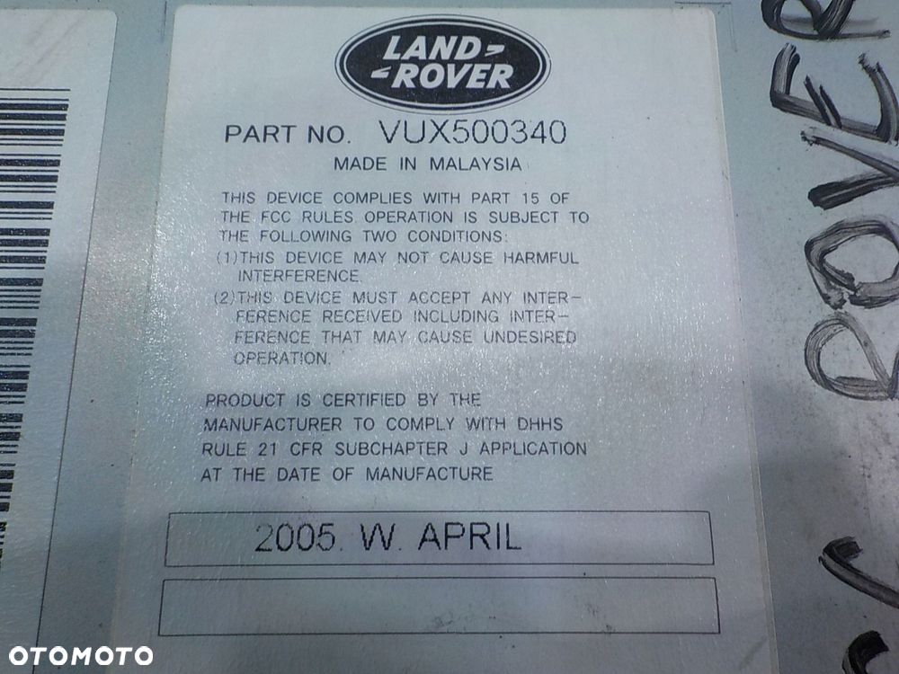 RANGE ROVER SPORT I 2.7 TDV6 05r 5D radio CD VUX500340 - 6