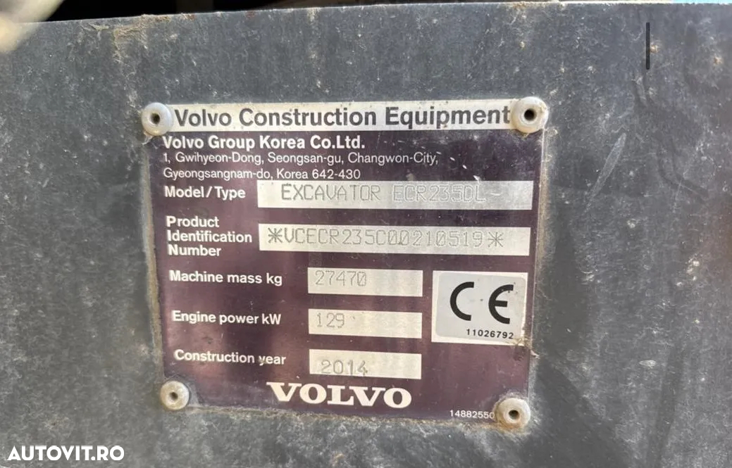 Volvo ECR 235 DL Excavator pe senile - 6