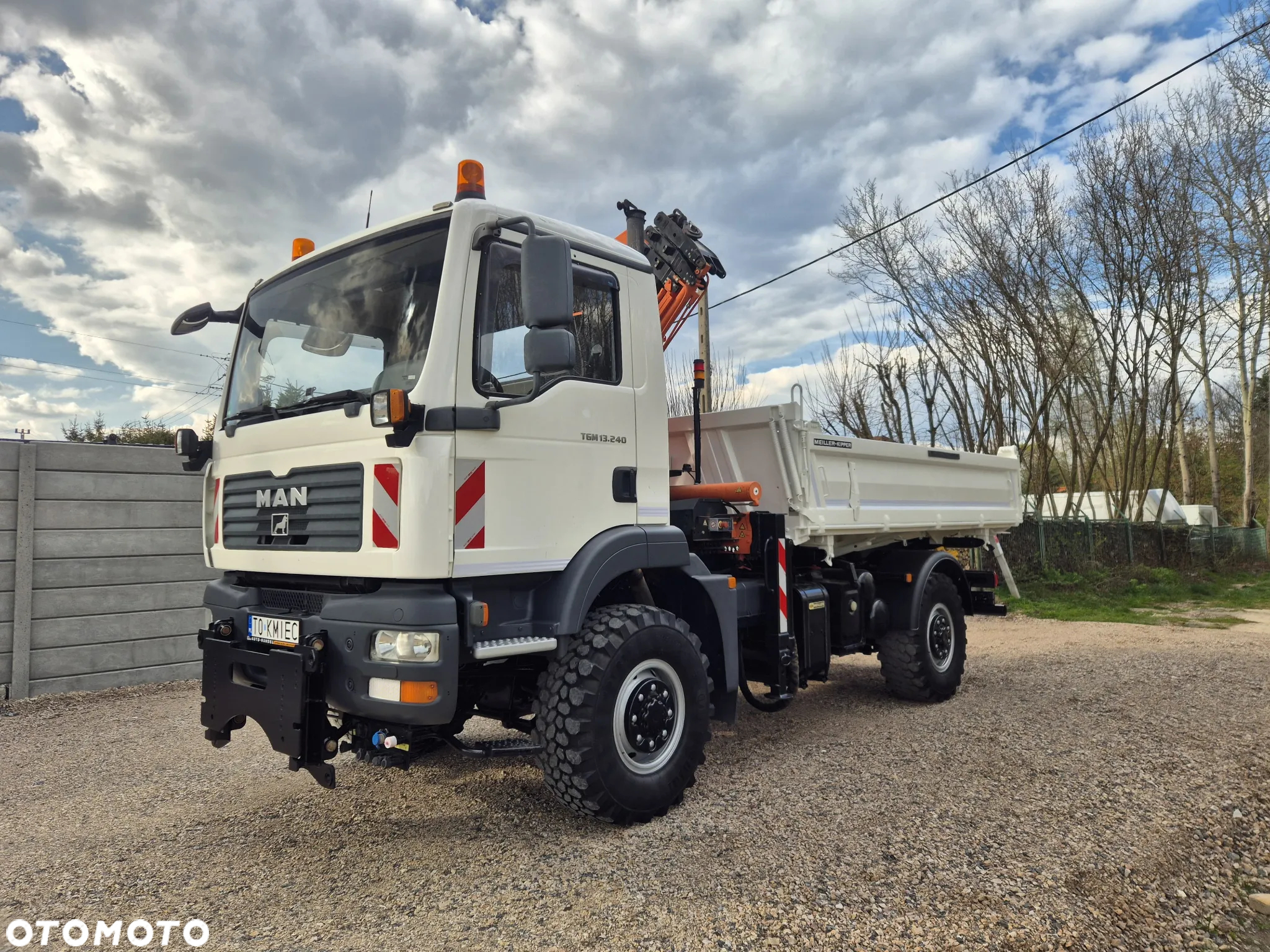 MAN TGM 13.240 4x4 Wywrotka + HDS Atlas 85.2 Czołownica Meiller Kipper Sprowadzony z Niemiec - 4