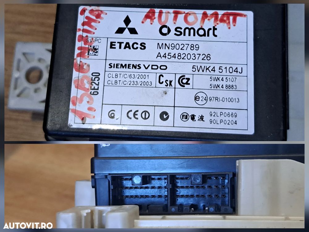 Ki set pornire compus din Cheie cu cip Calculator confort Panoiu sigurante cu imobilizator so Calculator motor Originale Mitsubishi Colt 6 1.3i Smart Forfour 454 1.3 benzina - 3