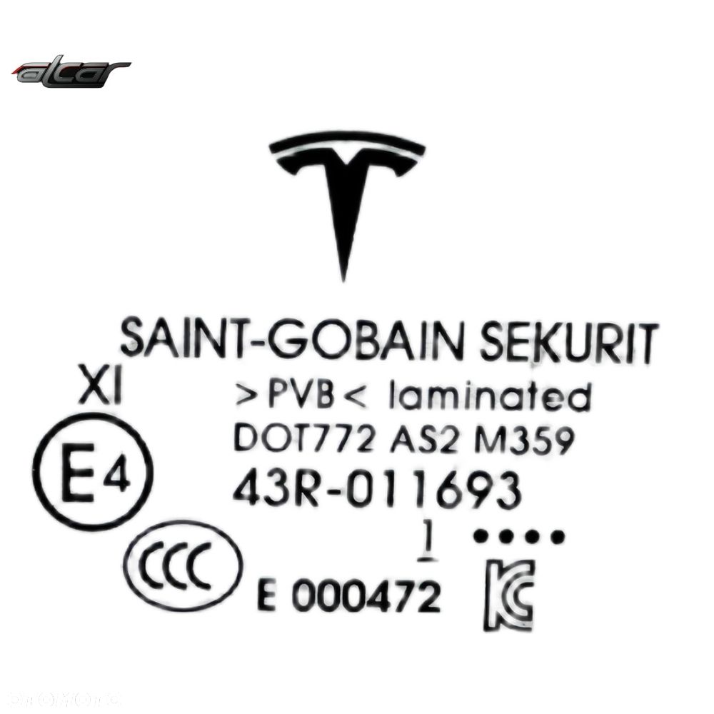 SZYBA DRZWI PRAWY PRZÓD TESLA 3 LAMINATED 2021r - 3