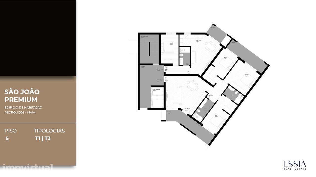 Apartamento T1 no São João Premium, Pedrouços, Maia - Grande imagem: 5/15