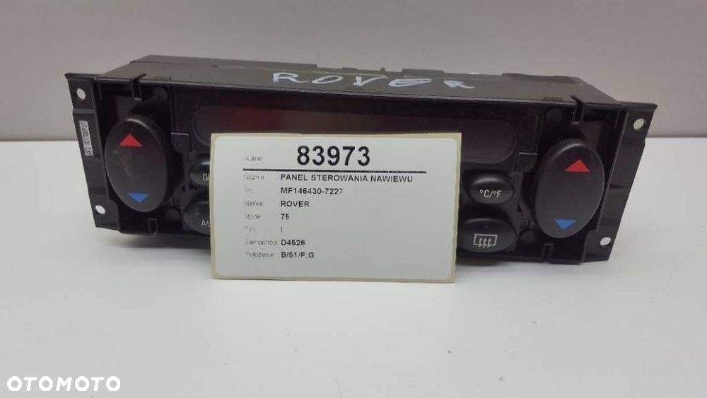 PANEL STEROWANIA NAWIEWU ROVER 75 MF146430-7227 - 2