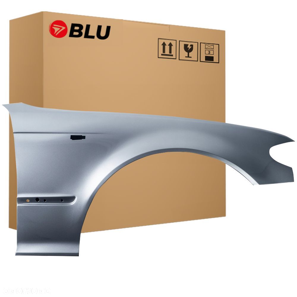 BLU Błotnik BMW 3 E46 A08 prawy srebrny 01-05 przód sedan kombi FL LCI ocynk SilberGrau - 1
