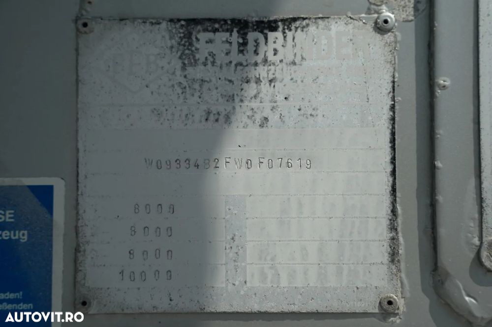 Feldbinder REMORCA CIMENT / 3 CAMERĂ / 36.000 L / SILOC / PENTRU MATERIALE VRAC / JANTE DIN ALIAJ - 22