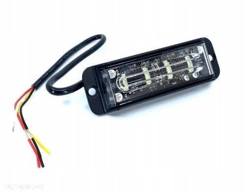 2x lampa strobopowa strobo 4 led blue niebieska policja straż uniwersalna - 3