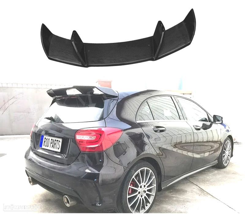 AILERON SPOILER MERCEDES CLASSE A W176 12-18 LOOK AMG A45 PRETO BRILHANTE - 1
