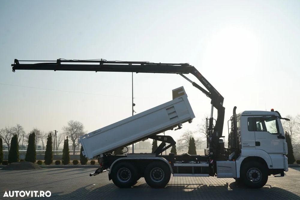 MAN TGS 26.420 / 6x4 / BASCULĂ CU 2 LATE / HIDRODECKER / BORDMATIC + HDS HIAB 188 B-3 / ROTATOR / GRAPER / TELECOMANDĂ / EURO 6 - 5