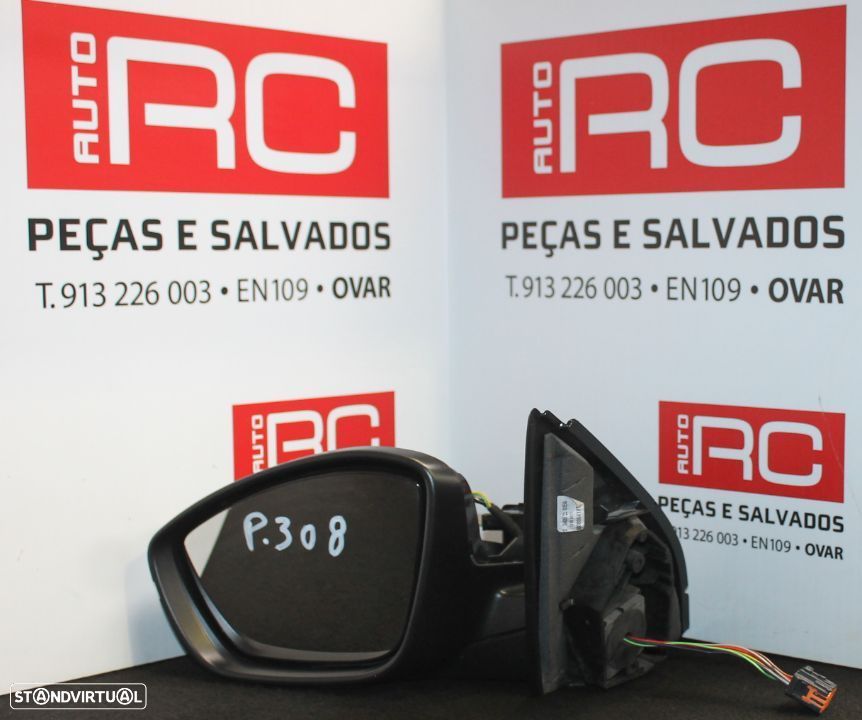 Espelho Retrovisor Esquerdo Peugeot 308 (REVESTIMENTO EXTERIOR DANIFICADO) - 1