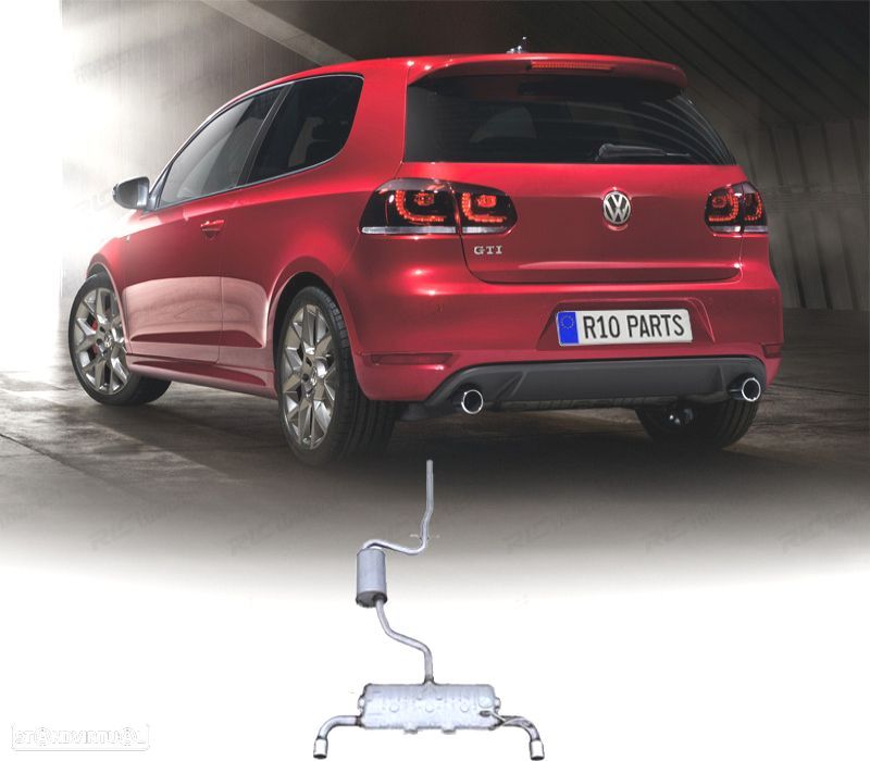 LINHA DE ESCAPE VOLKSWAGEN VW GOLF 6 LOOK GTI CATBACK - 1