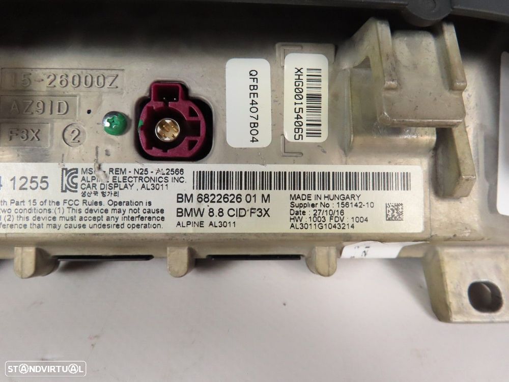 Monitor / Display Central Profissional 8.8 Usado / Original BMW 3 (F30, F80)/BMW... - 4