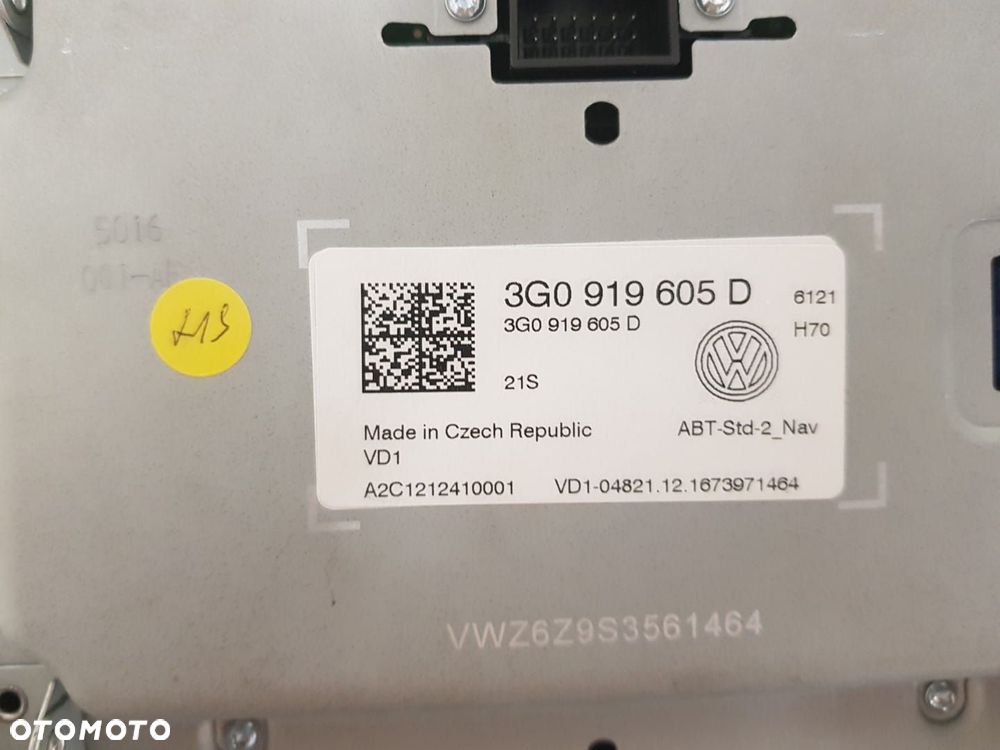 ORYGINALNY WYSWIETLACZ PANEL RAMKA RADIA VW GOLF 7 PASSAT B8 TOURAN III 3 5TA SHARAN II ALHAMBRA 2 - 6