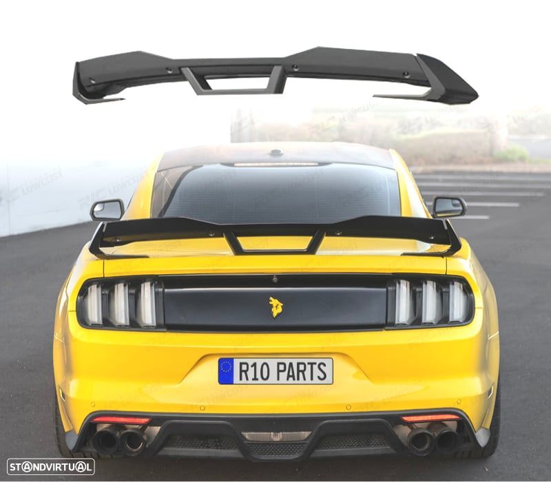 AILERON SPOILER FORD MUSTANG 15-23 LOOK DARK HORSE WICKER BILL PRETO BRILHANTE - 1