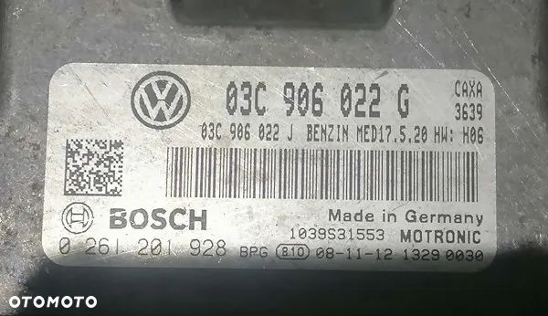 VW PASSAT B6 - STEROWNIK KOMPUTER SILNIKA 03C906022G, 0261201928 - 2
