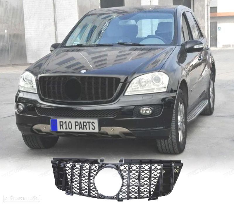 GRELHA FRONTAL MERCEDES M ML W164 05-08 PRETO BRILHANTE LOOK AMG - 2