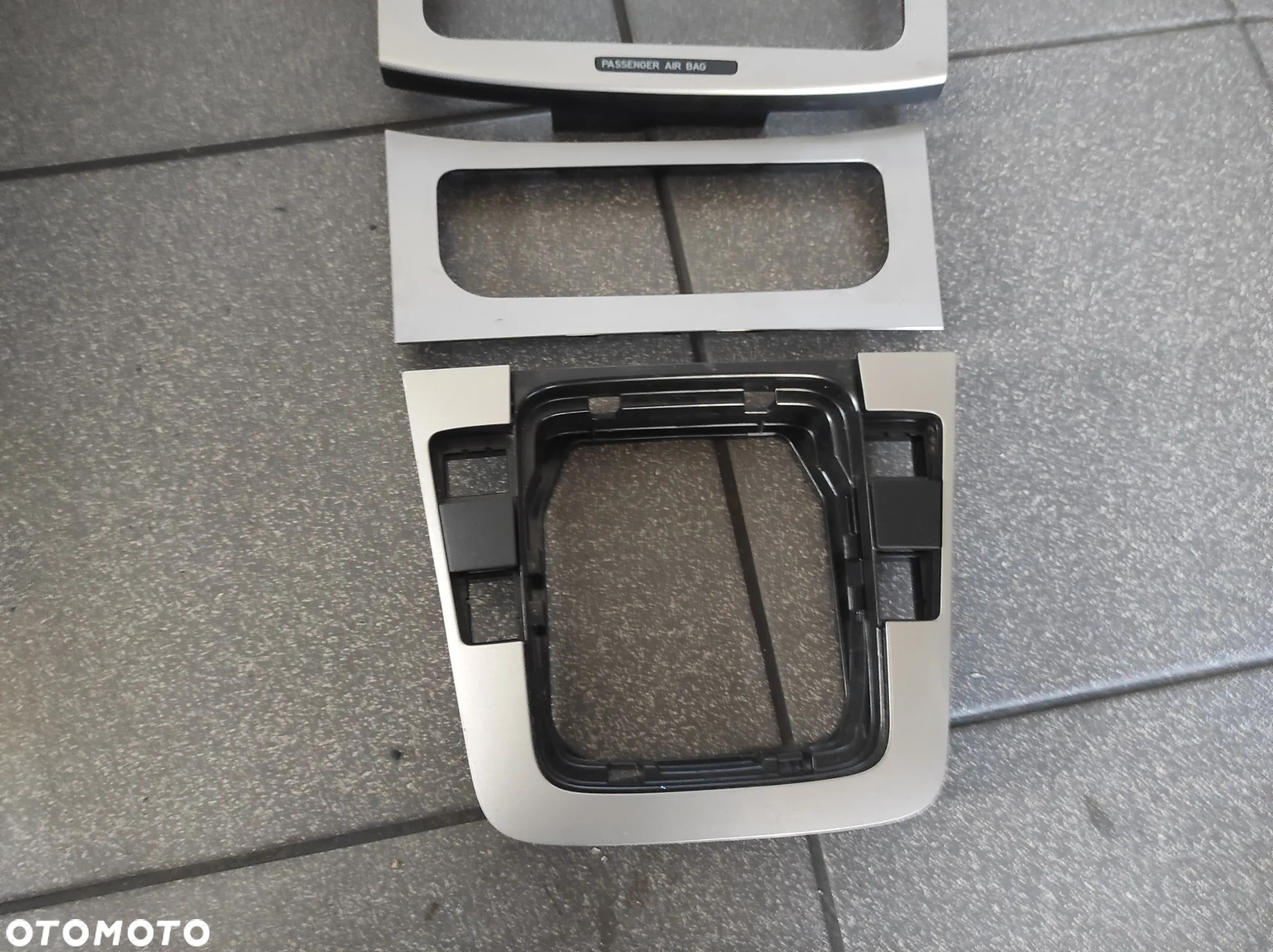 VW PASSAT CC B6 LIFT B7 DEKORY TUNELU ŚRODKOWEGO CLIMATRONIC RAMKA POPIELNICZKA KOMPLET SREBRNE WYSYŁKA !!!! - 4
