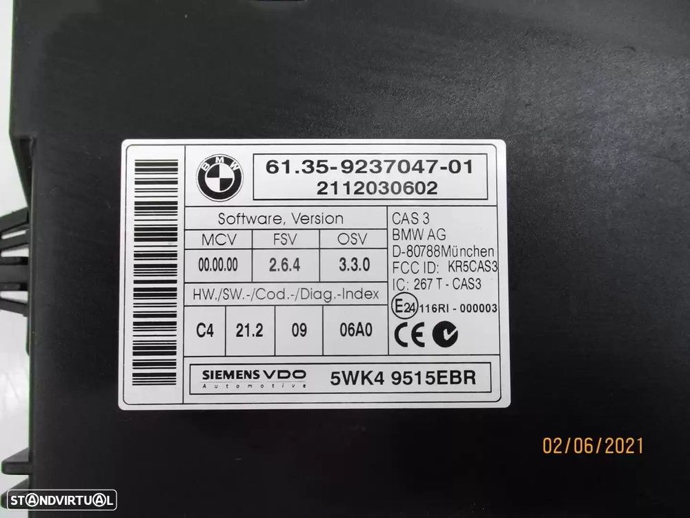 CENTRALINA CONFORT BMW 3 2011 -6135923704701 - 3