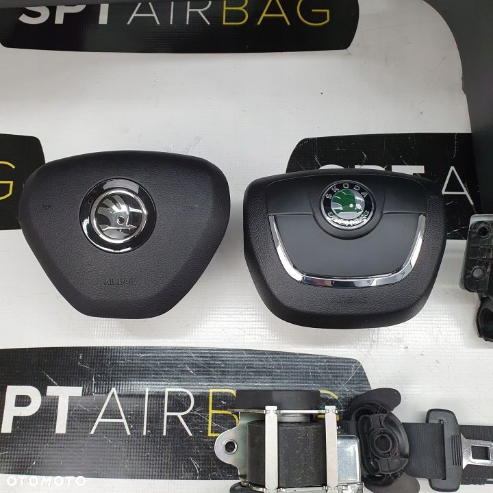 SKODA YETI DESKA ROZDZIELCZA KONSOLA KOKPIT PULPIT PODUSZKI AIRBAG AIR BAG PASY KIT SET - 6