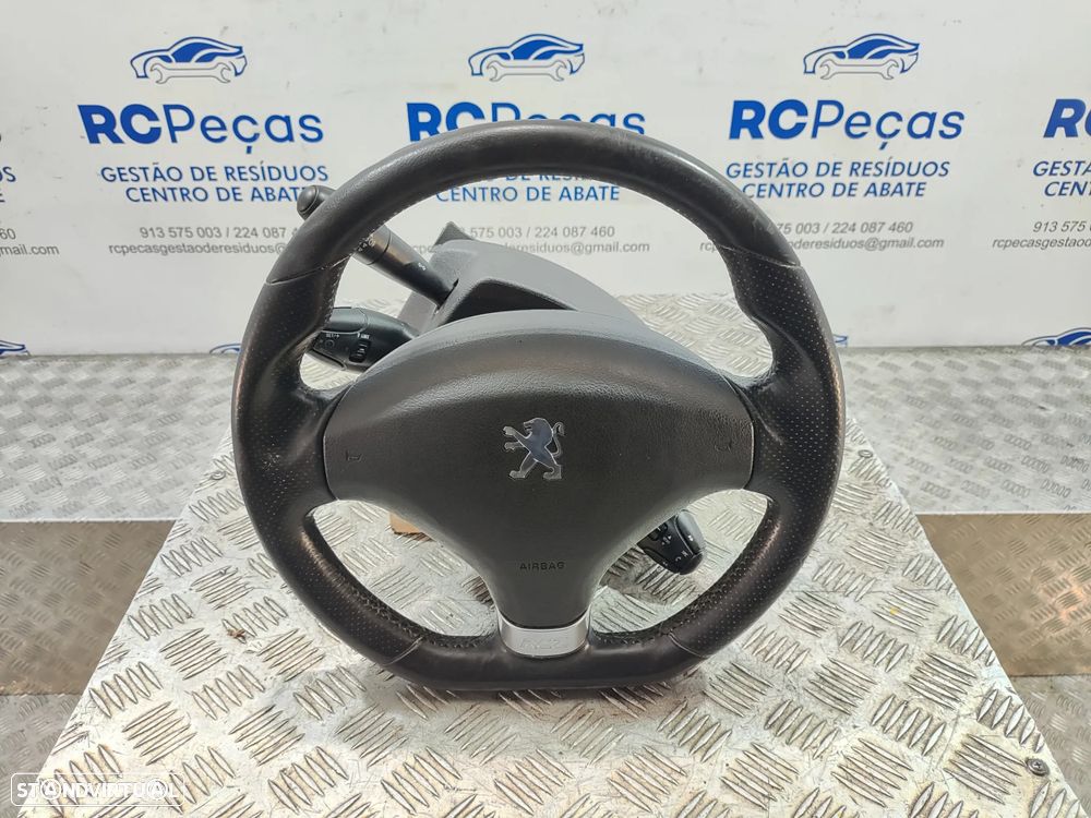 Volante completo Flat Bottom em pele perfurada Original Peugeot RCZ - 6