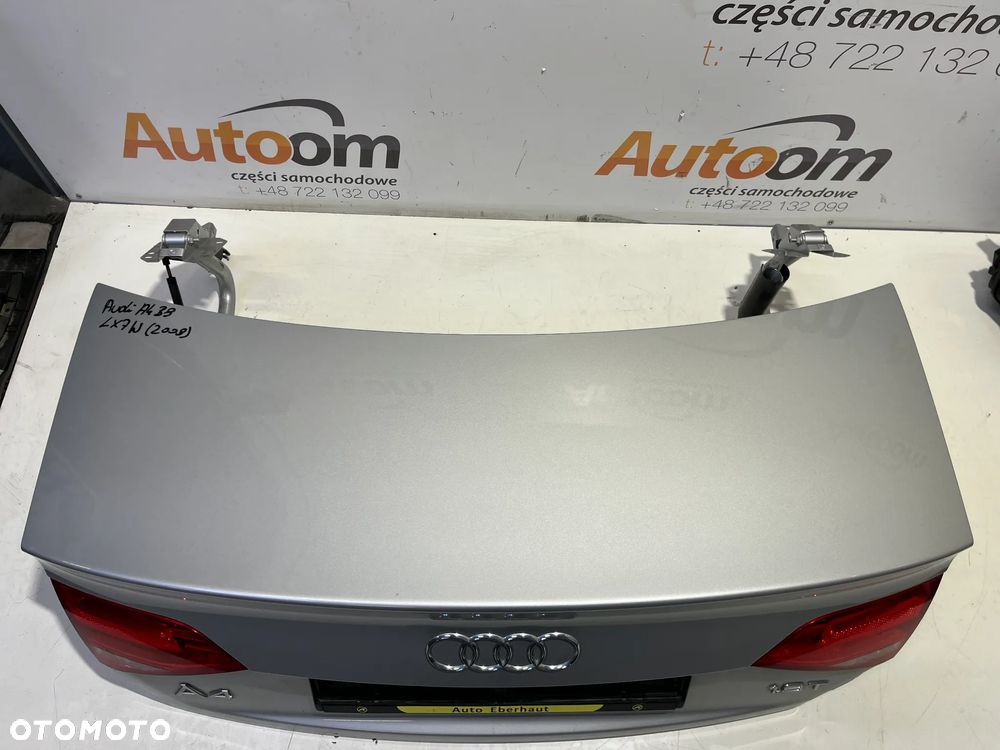 AUDI A4 B8 SEDAN 08R- KLAPA BAGAŻNIKA TYŁ TYLNA LX7W KOMPLET - 2
