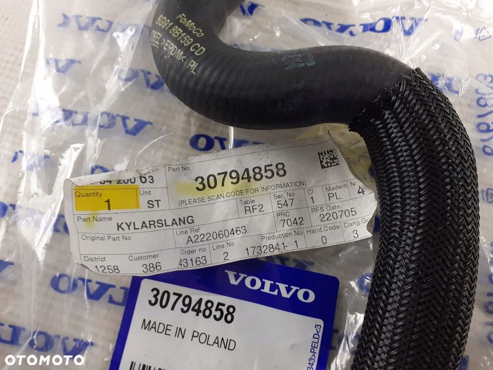 Volvo S80 XC70 XC60 wlot węża nagrzewnicy 07-17rok - 4