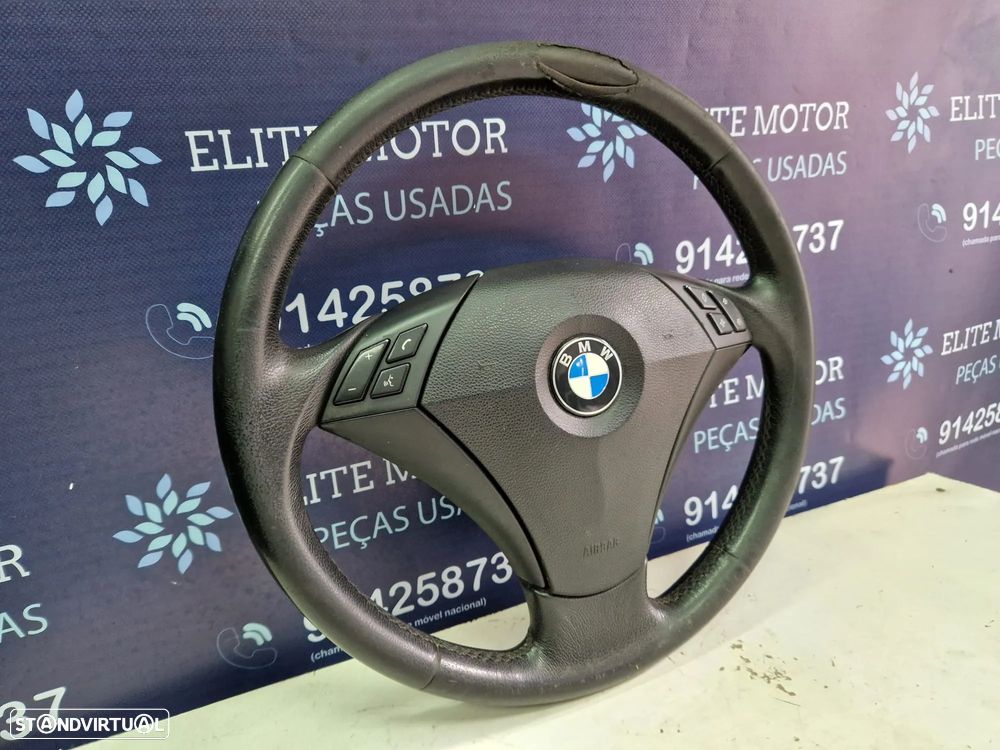 Volante usado pele com airbag BMW SERIE 5 520D E60 PRE LCI