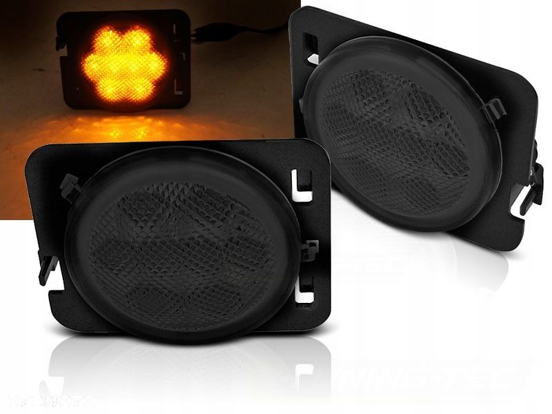 Kierunkowskazy Migacze bok kpl Tuning Black Led Jeep Wrangler JK 2006-2018 - 1