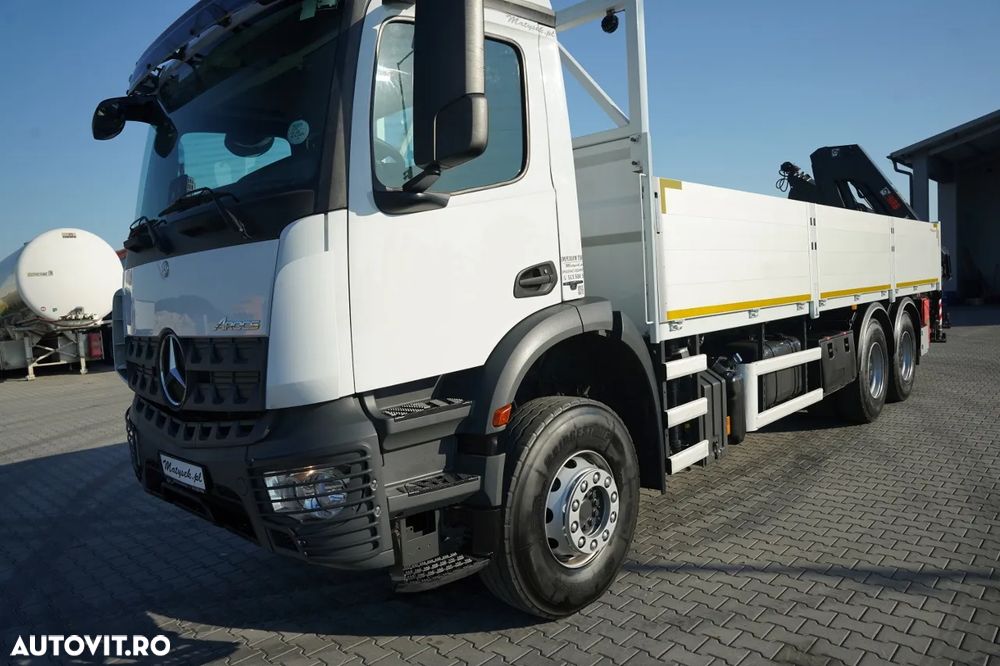 Mercedes-Benz AROCS 2636 / 6x4 / LIVRARE 7,6 M + HIAB 188 B-3 HDS / PODEA REZISTENTĂ / RADIOCOMANDĂ / ROTATOARE / FURCĂ PENTRU PALEȚI / EURO 6 - 14