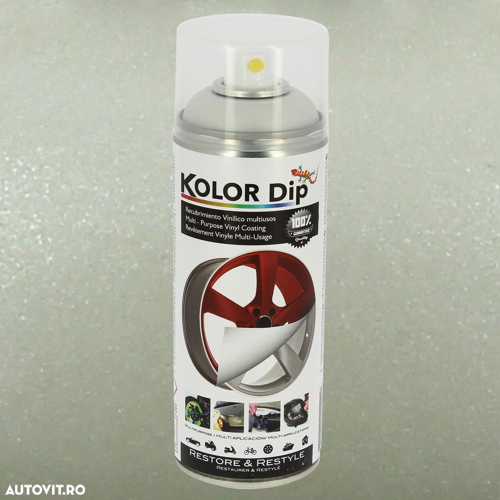 Spray vopsea cauciucata Kolor Dip Alb Metalic Perlat 400ml - 2
