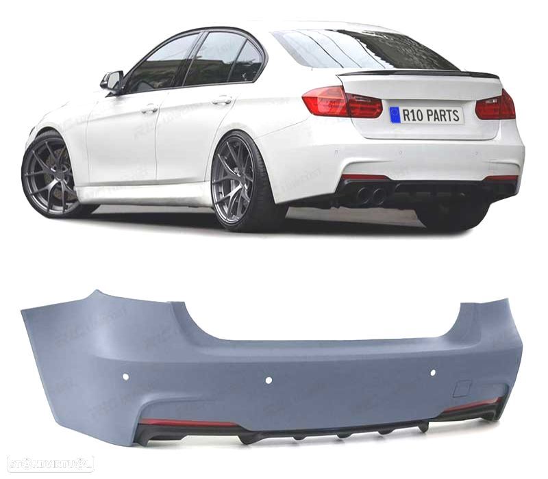 PARA-CHOQUES TRASEIRO BMW F30 SEDAN LOOK M PERFORMANCE PDC - 1