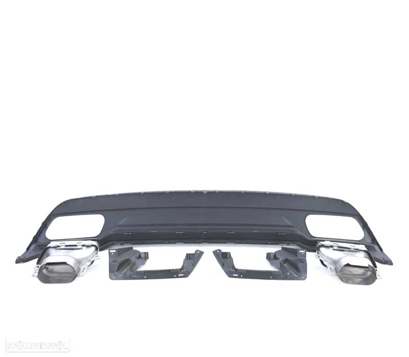 DIFUSOR MERCEDES CLASE A W176 12-15 AMG + PONTEIRAS DE ESCAPE CROMADAS LOOK A45 - 3