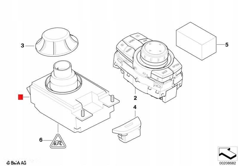 panel pokrętło idrive bmw 5 e60 6944884 - 2