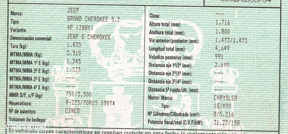 MOTOR COMPLETO JEEP GRAND CHEROKEE I 1995 - 1