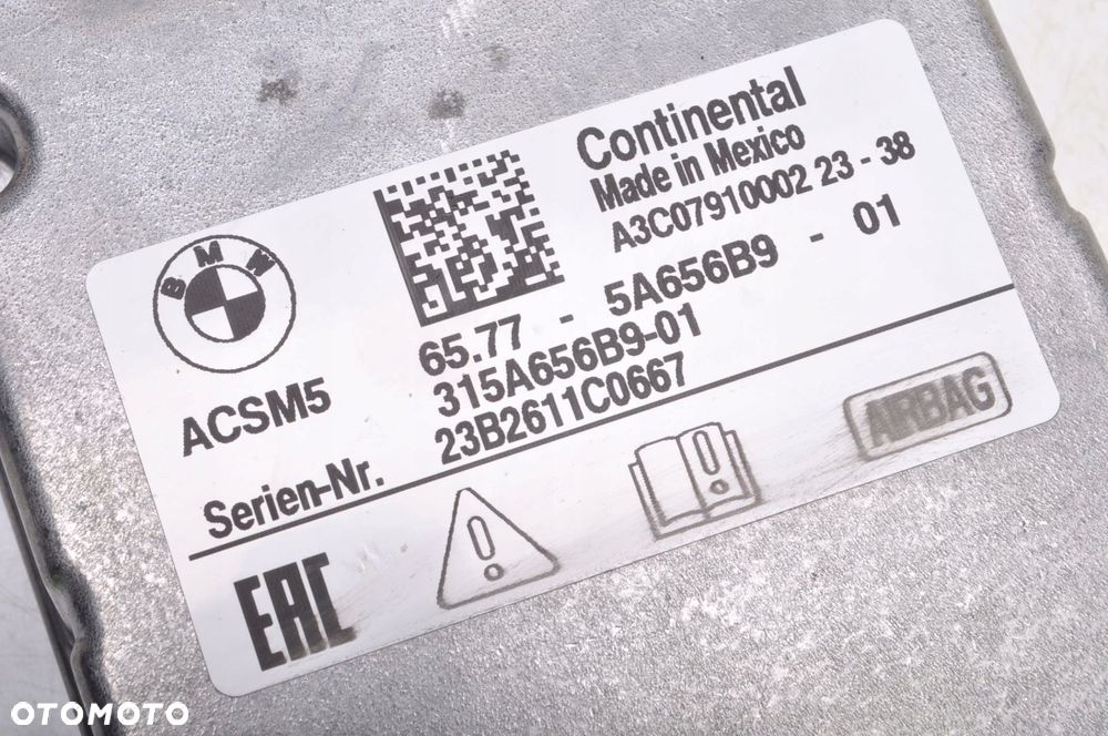 BMW G01 G20 G30 SENSOR PODUSZKI AIRBAG 23R WYSTRZAŁ 5A656B9 - 2