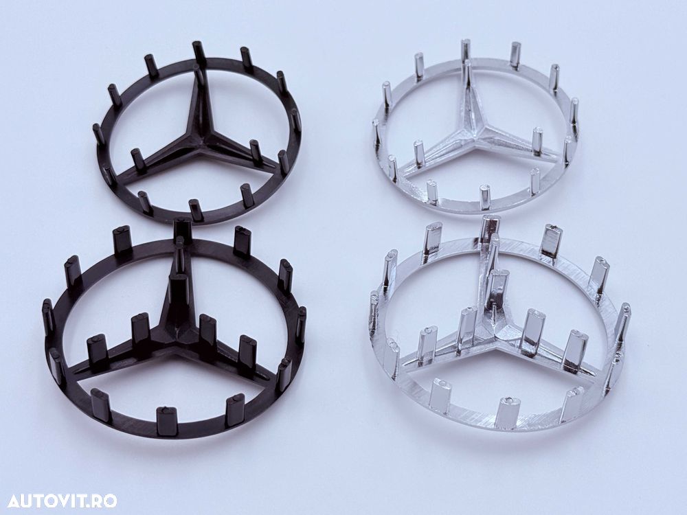 Emblema Compatibila Mercedes volan negru/crom 50/57mm - 5