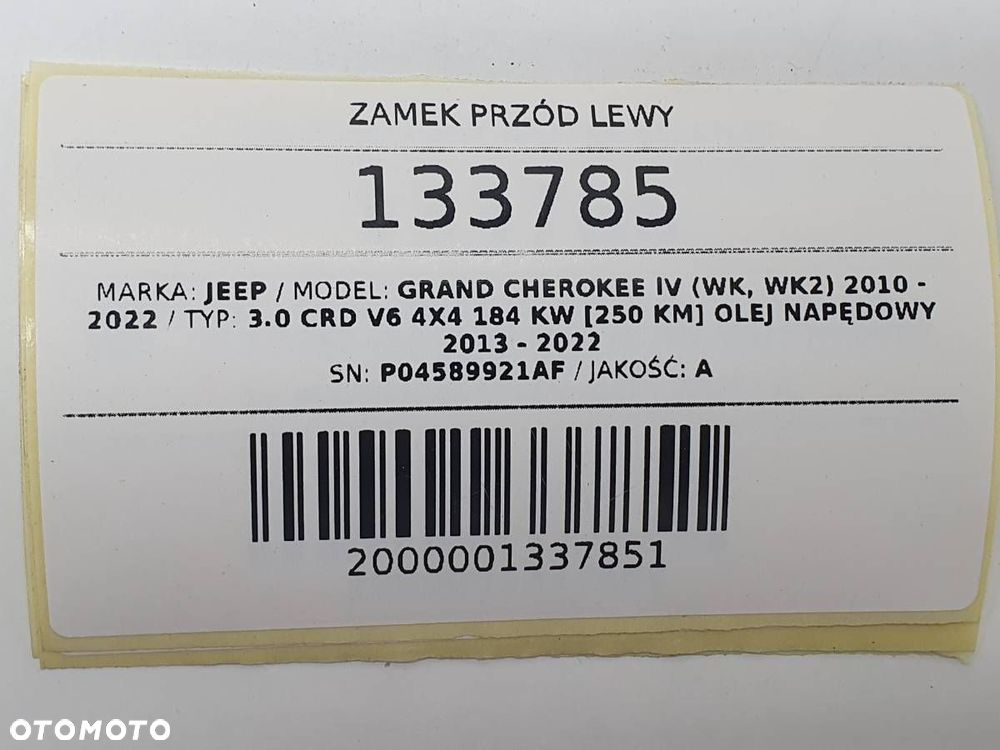 ZAMEK PRZÓD LEWY JEEP GRAND CHEROKEE IV WK2 P04589921AF - 7
