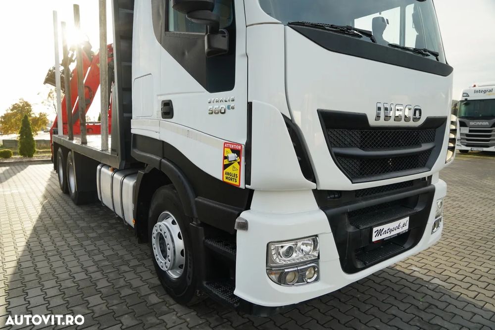 Iveco STRALIS 560 / 6X4 / PENTRU LEMN / PENTRU COPACI / PENTRU PĂDURE / REMORCĂ PALFINGER EPSILON / CAPACITATE DE RIDICARE - 5.250 KG - 11
