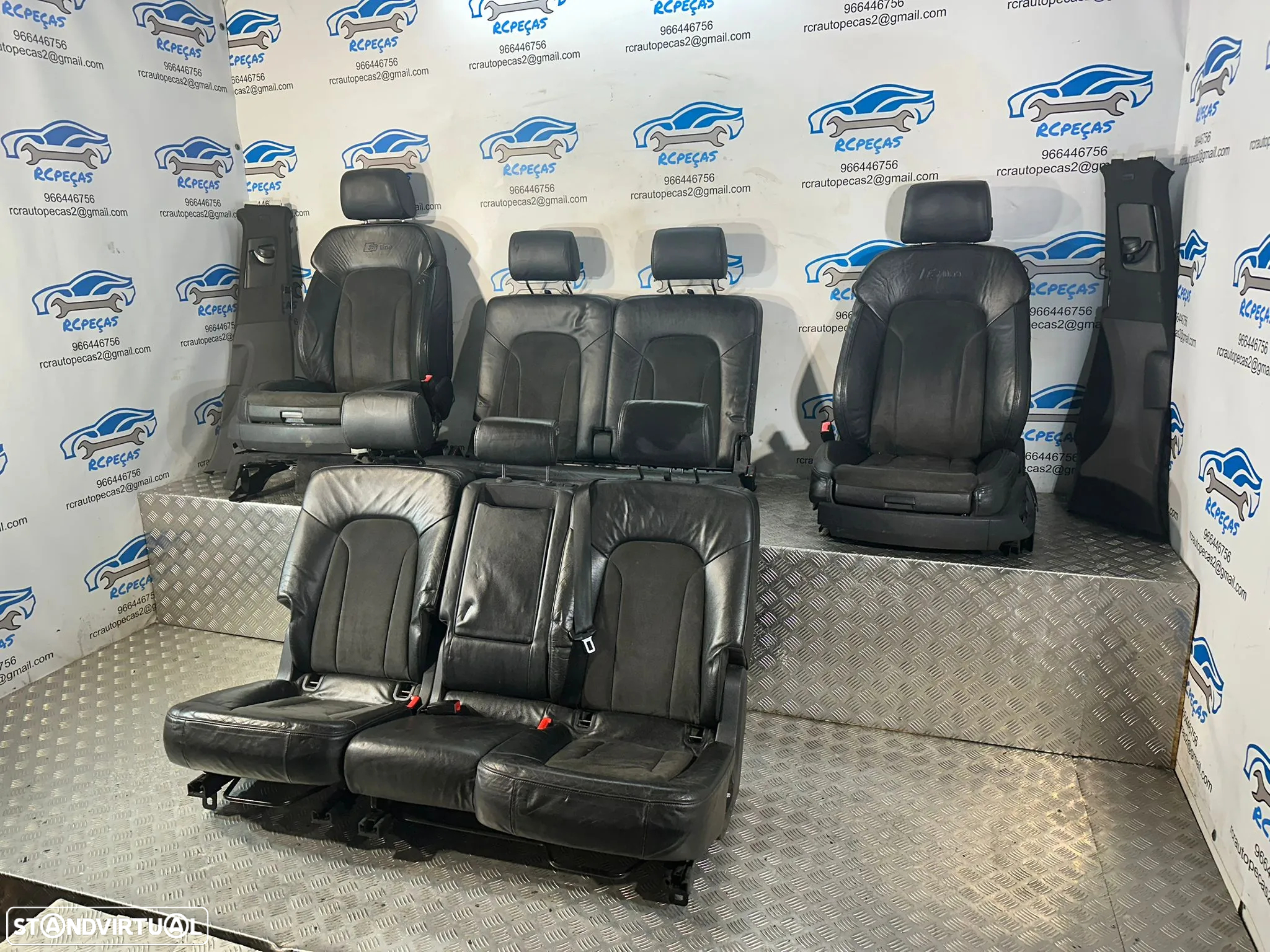 Conjunto Bancos Em Pele 7 Lugares Audi Q7 4L Airbag Elétricos Aquecidos 2004 - 2015 - 2