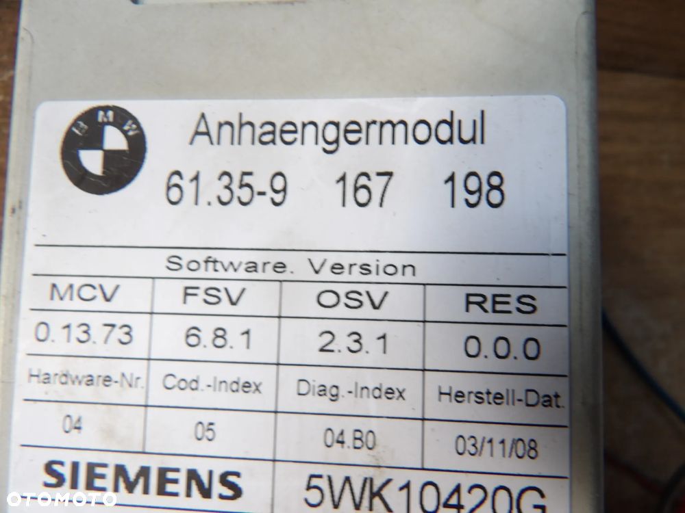 BMW - E60,E90 - MODUŁ , STEROWNIK HAKA - 9167198 - 2