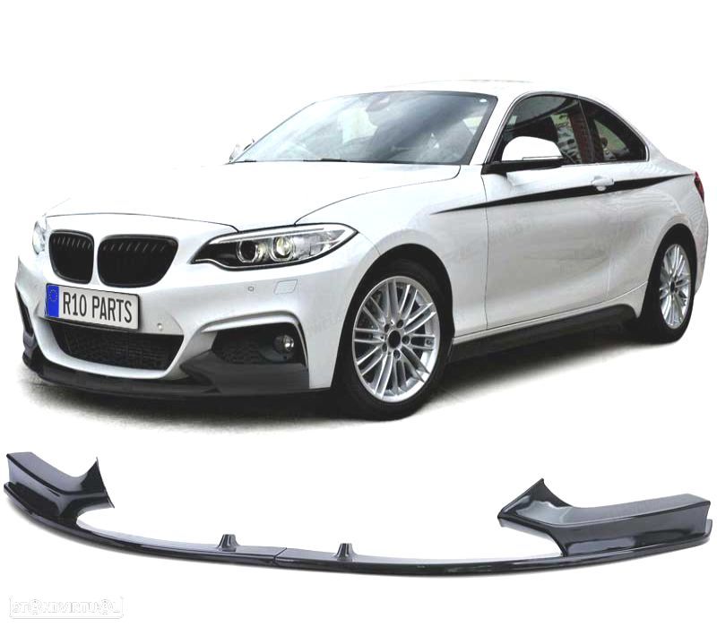 SPOILER LIP BMW F22 F23 LOOK M PERFORMANCE PRETO BRILHANTE ABS - 1