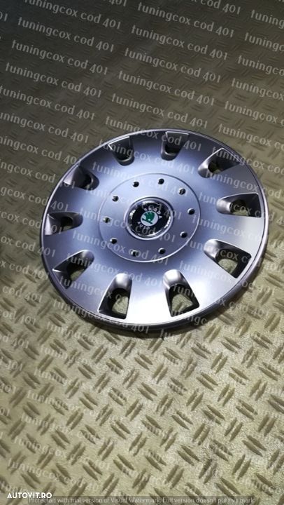 Capace roti SKODA r16  la set de 4 buc,Capace janta aliaj,Embleme - 1