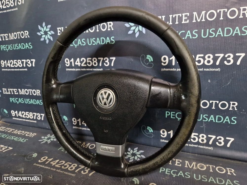Volante usado pele com airbag VW GOLF V GT 5 JETTA PASSAT TOURAN CADDY - 2
