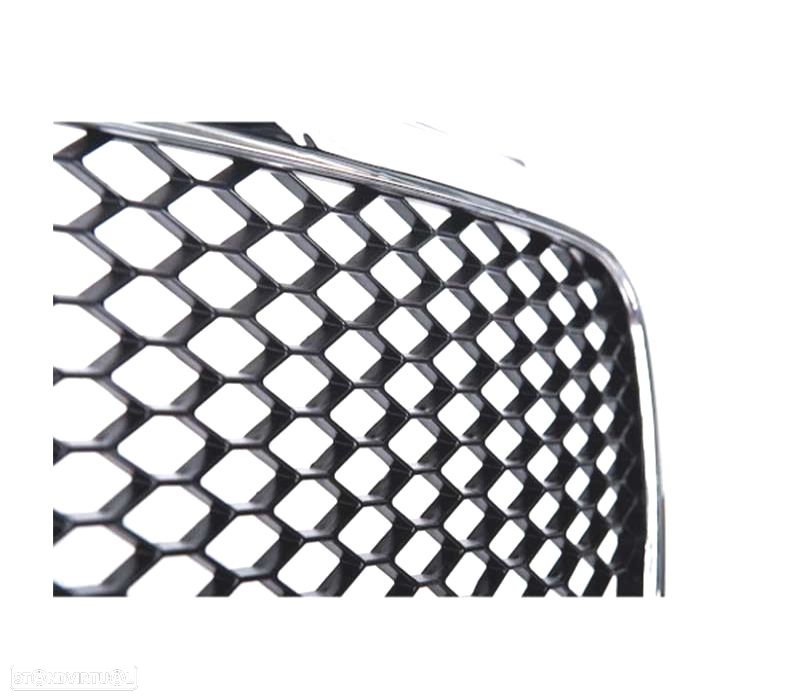 GRELHA FRONTAL AUDI A4 B7 LOOK RS PRETO CROMADA - 3