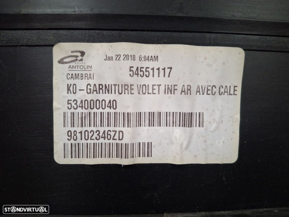 Quartela  Tampa Da Mala Peugeot Expert Caixa (V_) - 3