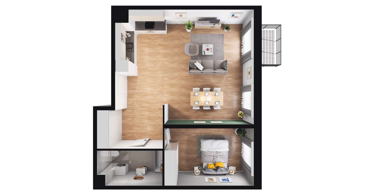 2-pokojowe mieszkanie 61m2 + balkon Bez Prowizji