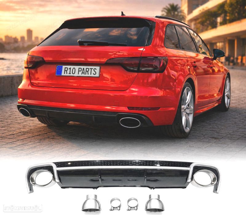 DIFUSOR TRASEIRO AUDI A4 B9 16- LOOK RS4 - 1