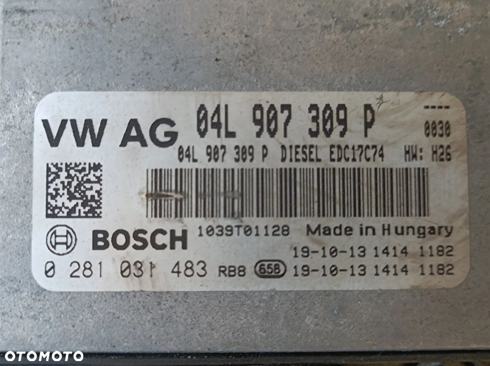 MODUŁ STEROWNIK SILNIKA VW GOLF VII SKODA OCTAVIA III 2.0 TDI 2019r. 04L907309P - 5