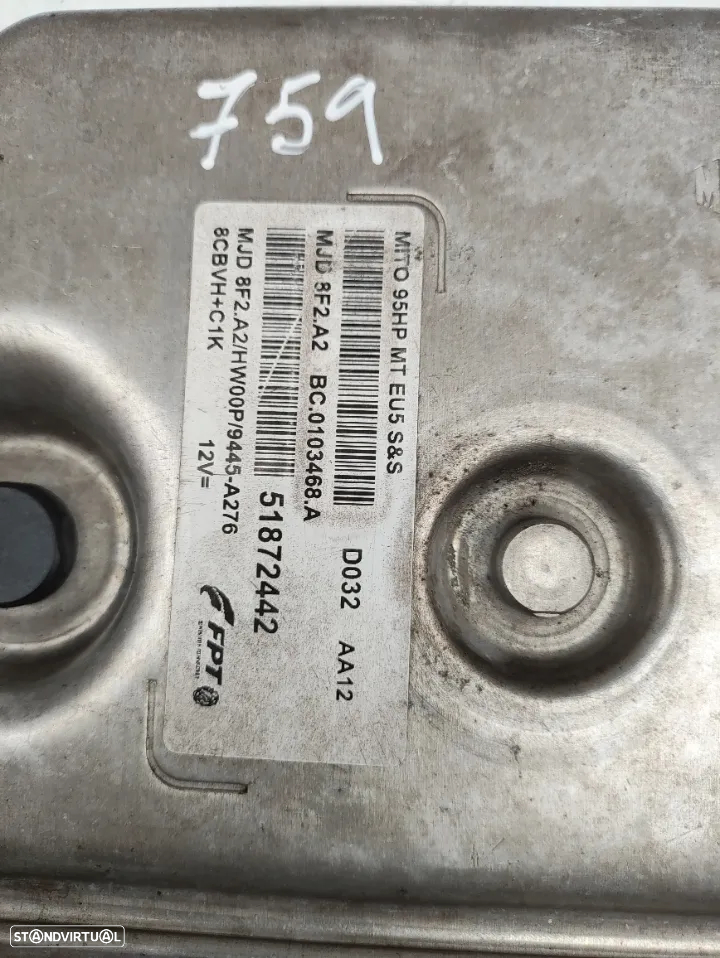 CENTRALINA ECU MOTOR FPT ALFA ROMEO 51872442 955AXP1A 955AYC1A ALFA ROMEO MITO 955 1.3 MULTIJET - 6